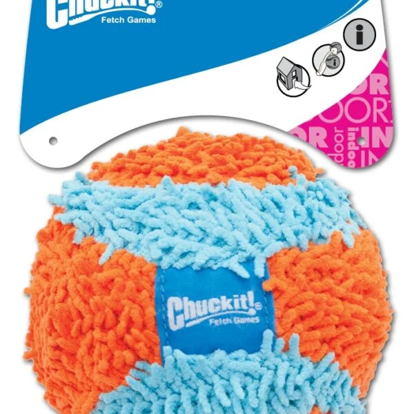 Hundeball mit Chenille Außenmaterial für drinnen, Ø 12 cm – Chuckit! Indoor Ball