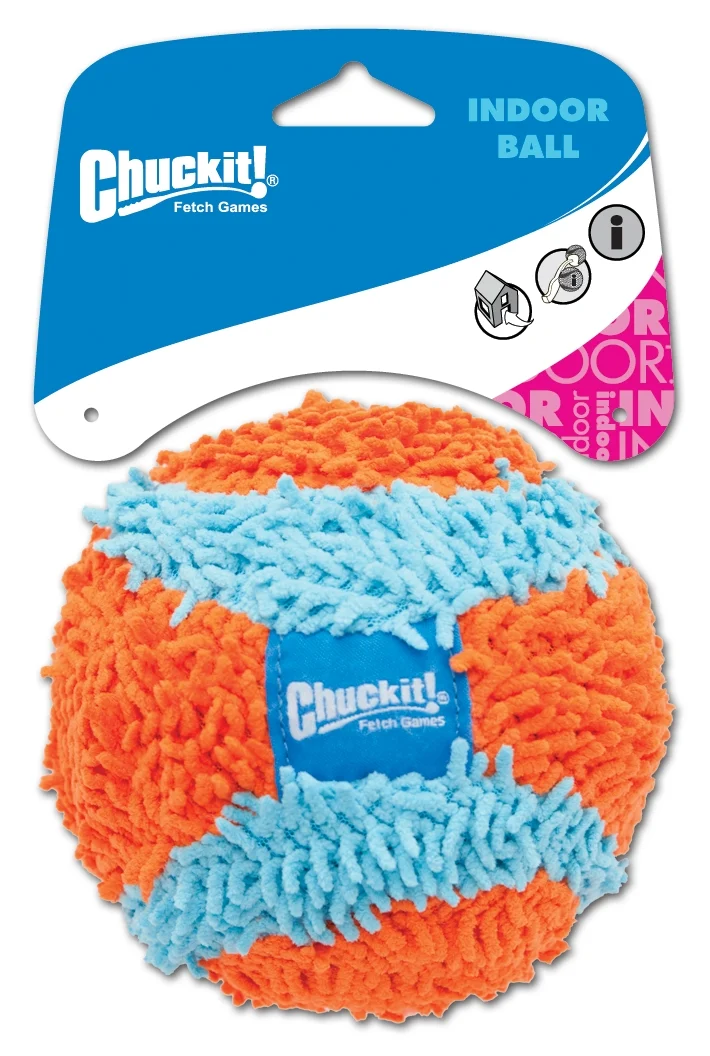 Hundeball mit Chenille Außenmaterial für drinnen, Ø 12 cm – Chuckit! Indoor Ball – Bild 1