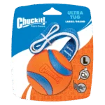 Zerrspielzeug für Hunde mit Tennisball und Band, ø 7 cm – Chuckit! Ultra Tug L