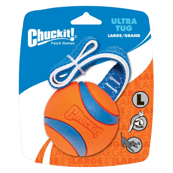 Zerrspielzeug für Hunde mit Tennisball und Band, ø 7 cm – Chuckit! Ultra Tug L