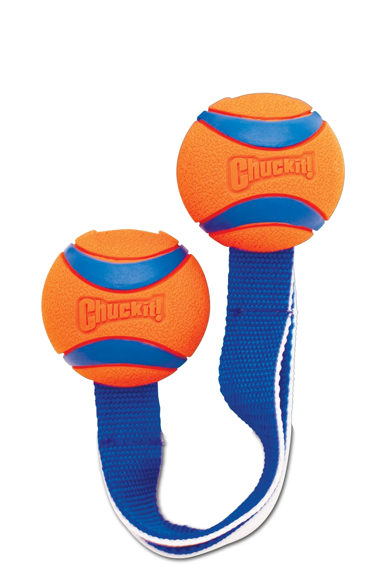 CHUC232201.jpg Zerrspielzeug für Hunde mit 2 Tennisbällen und Nylonband, ø 6 cm – Chuckit! Ultra Duo Tug M – Bild 1