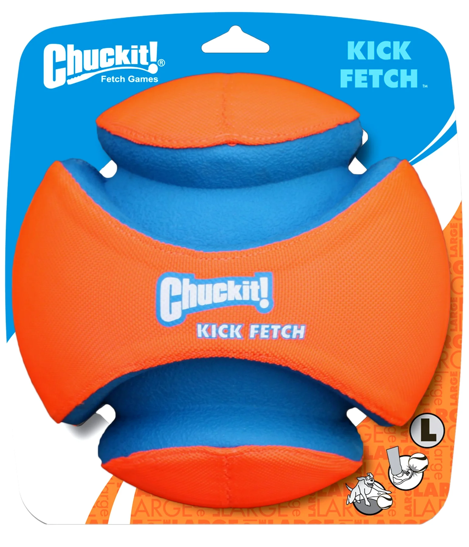 CHUC2512011.jpg Fußball für Hunde mit Gummigriffen, Ø 19 cm – Chuckit! Kick Fetch Dog L – Bild 1