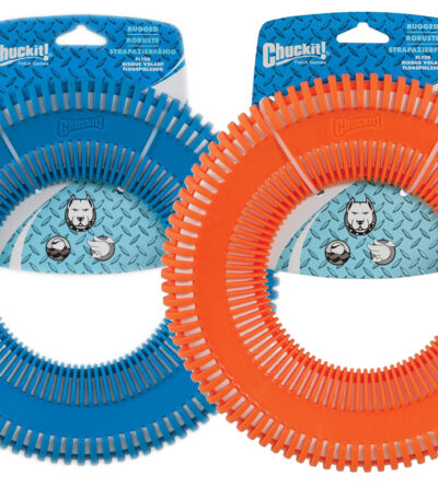Hundefrisbee mit Außenfläche aus Gummi, schwimmfähig – Chuckit! Rugged Flyer L