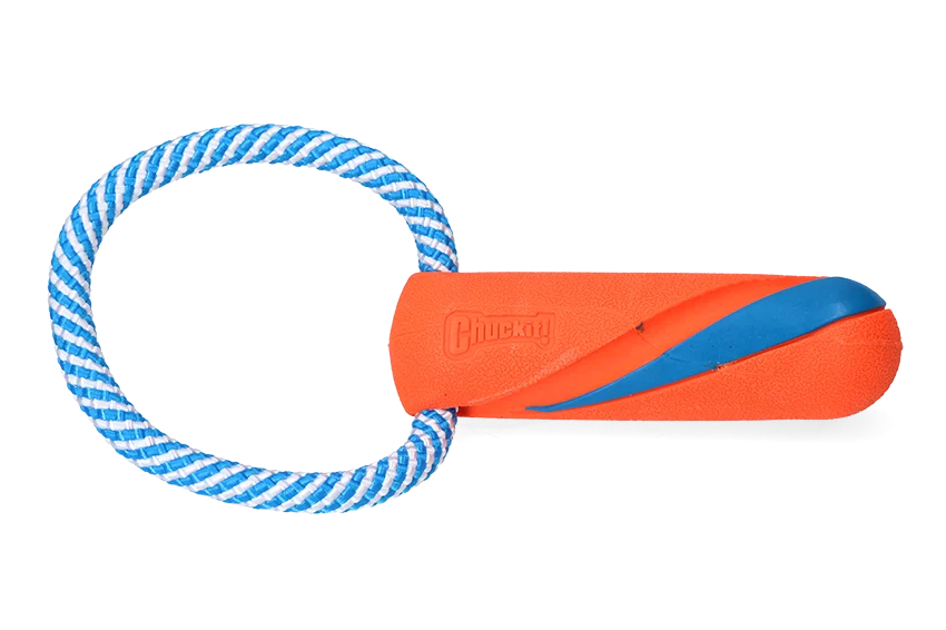 Zerrspielzeug für Hunde mit Seil, schwimmfähig, 17 cm, ø 6 cm – Chuckit! Ultra Bumper Tug – Bild 3