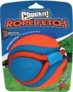 Hundeball mit Seil und Griff, schwimmfähig, ø 13 cm – Chuckit! Rope Fetch