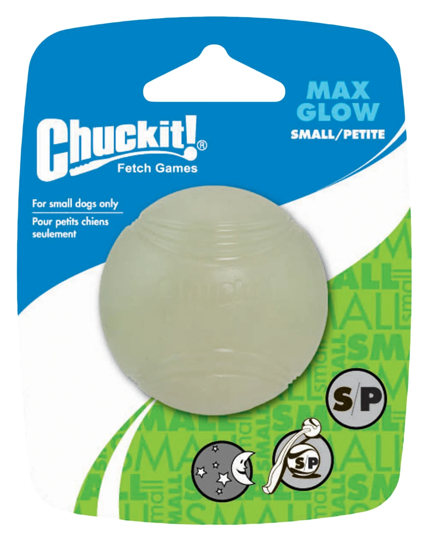 CHUC32312.jpg Hundeball aus Gummi, leuchtend, Ø 5 cm – Chuckit! Max Glow S – Bild 1