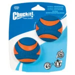 Gummiball mit Quietscher für Hunde M, ø 6 cm, 2 Stück – Chuckit! Ultra Squeaker Ball