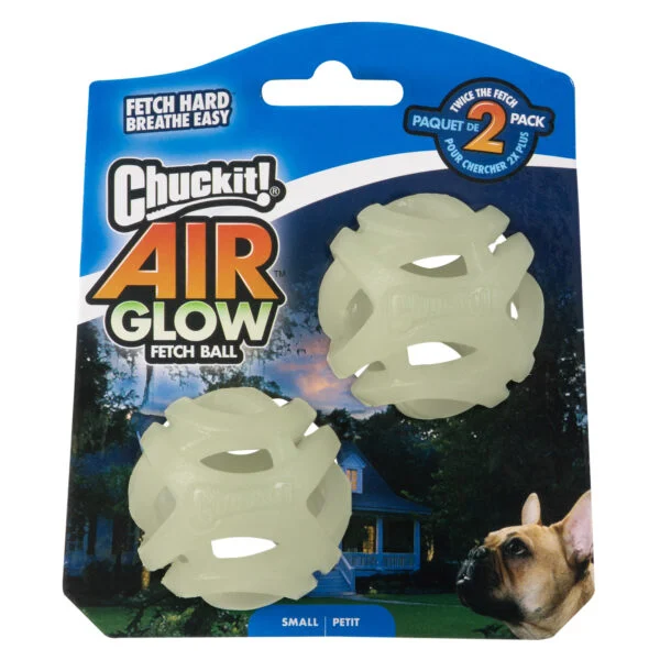 Leuchtender Hundeball S, schwimmfähig, 4,5 cm, 2 Stück – Chuckit! Air Glow Fetch Ball