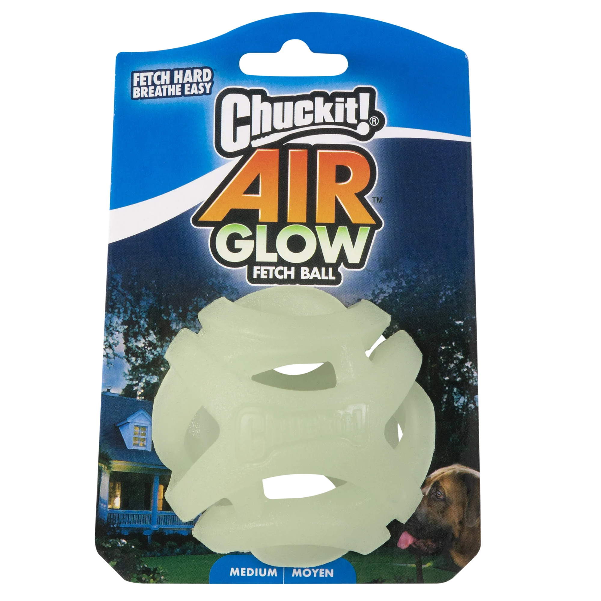 CHUC36189.jpg Leuchtender Hundeball M, schwimmfähig, 6 cm – Chuckit! Air Glow Fetch Ball – Bild 1