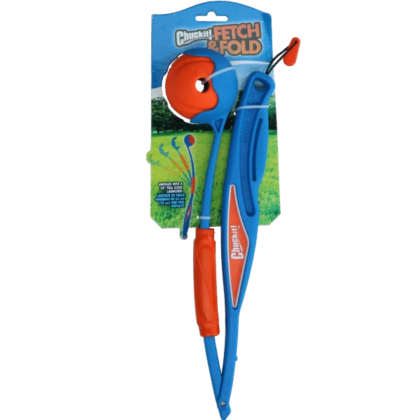 Ballwurfarm mit Gummiball, faltbar, 63 cm ausgeklappt – Chuckit! Fetch & Fold Launcher Original