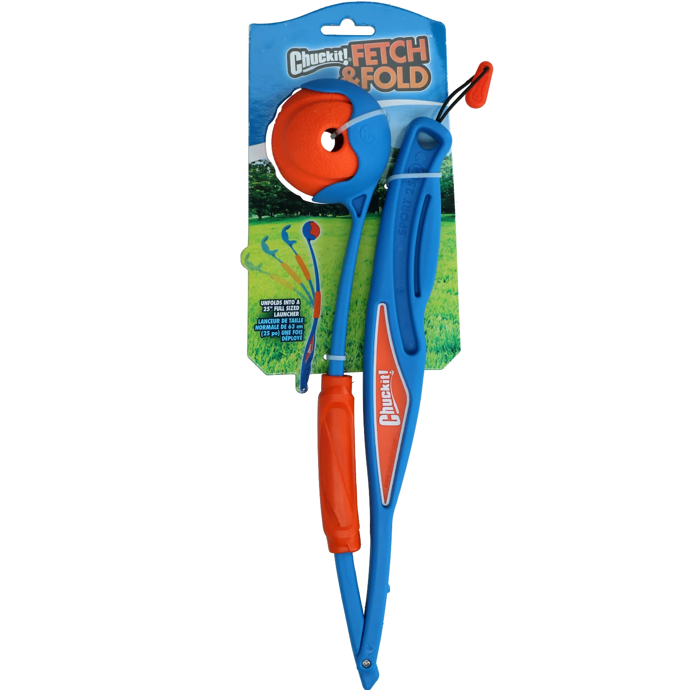 Ballwurfarm mit Gummiball, faltbar, 63 cm ausgeklappt – Chuckit! Fetch & Fold Launcher Original – Bild 1