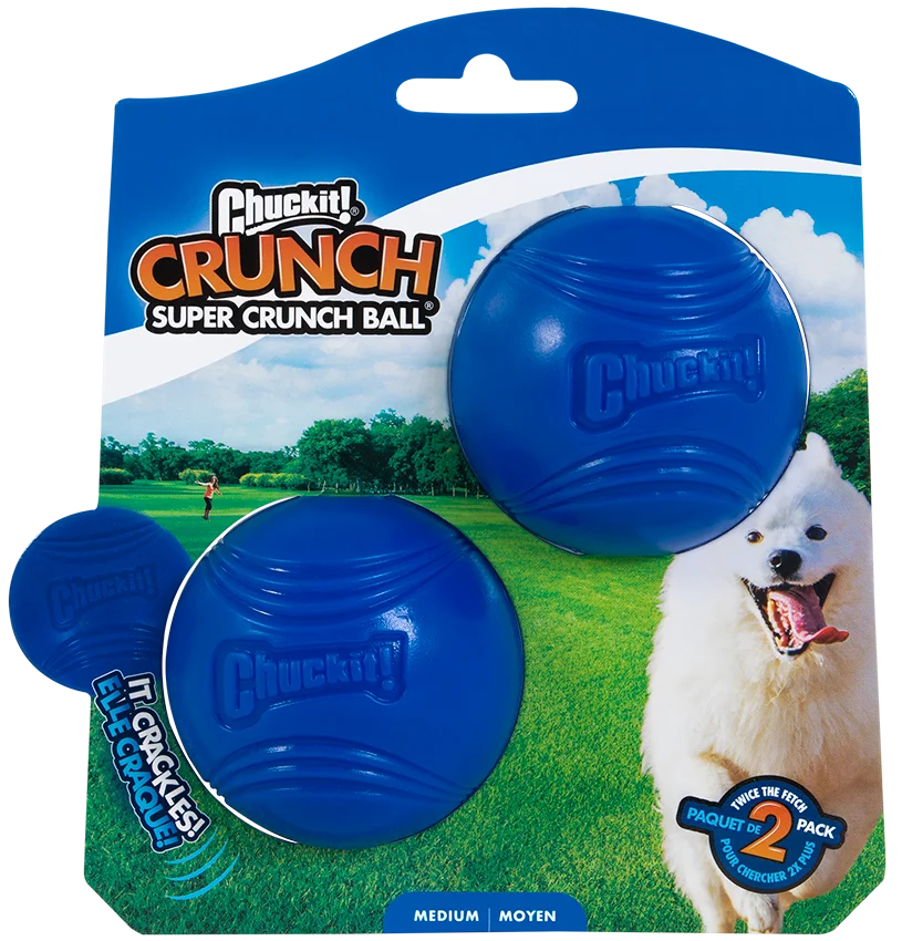CHUC50788.png Hundeball mit Knistergeräusch M, ø 6 cm, 2 Stück – Chuckit! Super Crunch Ball – Bild 1