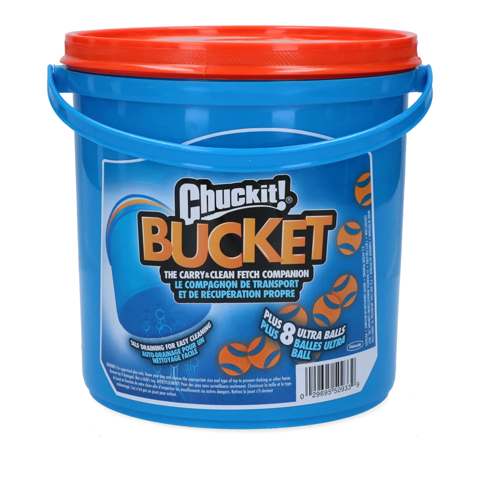 Hundeball Set mit Eimer und Ablauflöchern, 8 Bälle M – Chuckit! Bucket – Bild 1