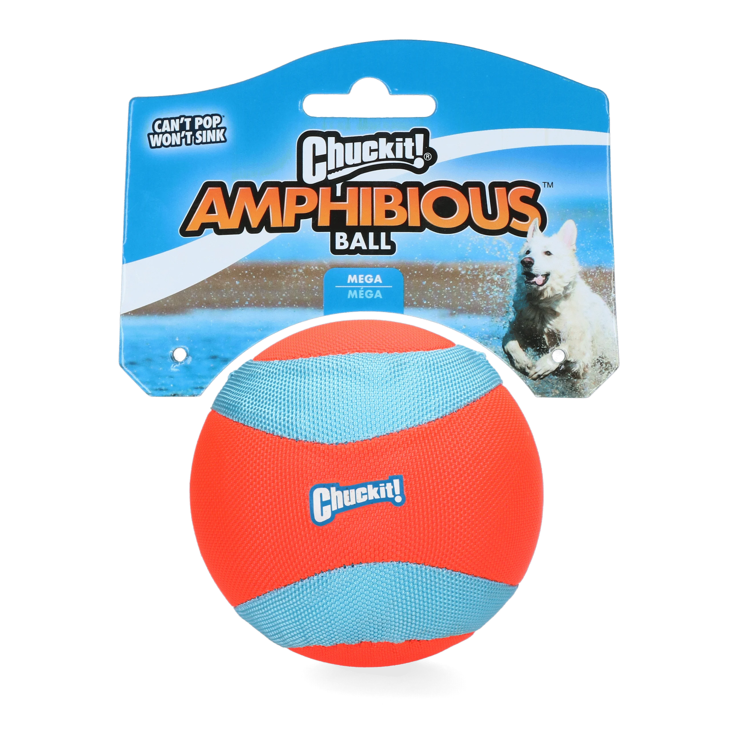 Großer schwimmender Hundeball, Orange, 11,5 cm – Chuckit! Amphibious Mega Ball – Bild 1