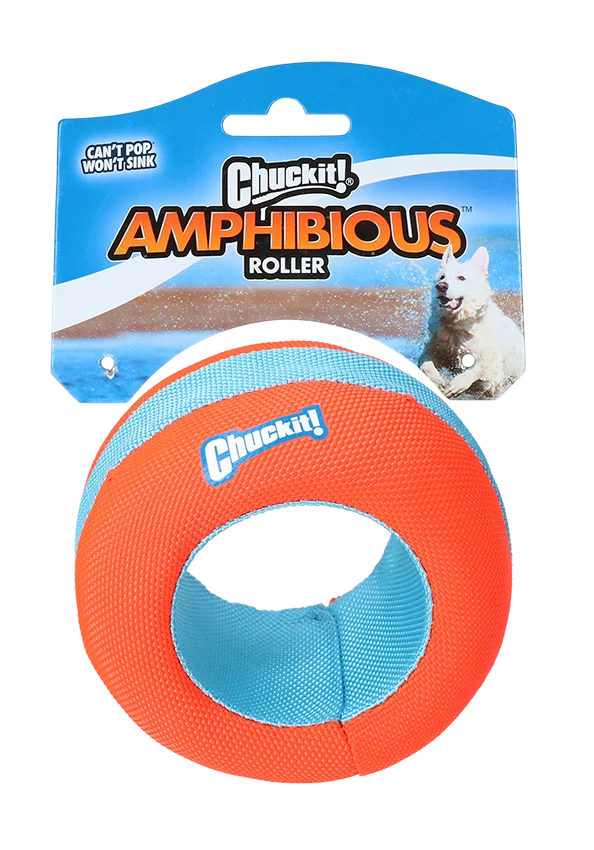 CHUC50991.png Schwimmende Apportierrolle, Orange, 11 cm – Chuckit! Amphibious Roller – Bild 1