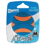 Hundeball aus Gummi mit Quietscher M, ø 6 cm, 1 Stück – Chuckit! Ultra Squeaker Ball