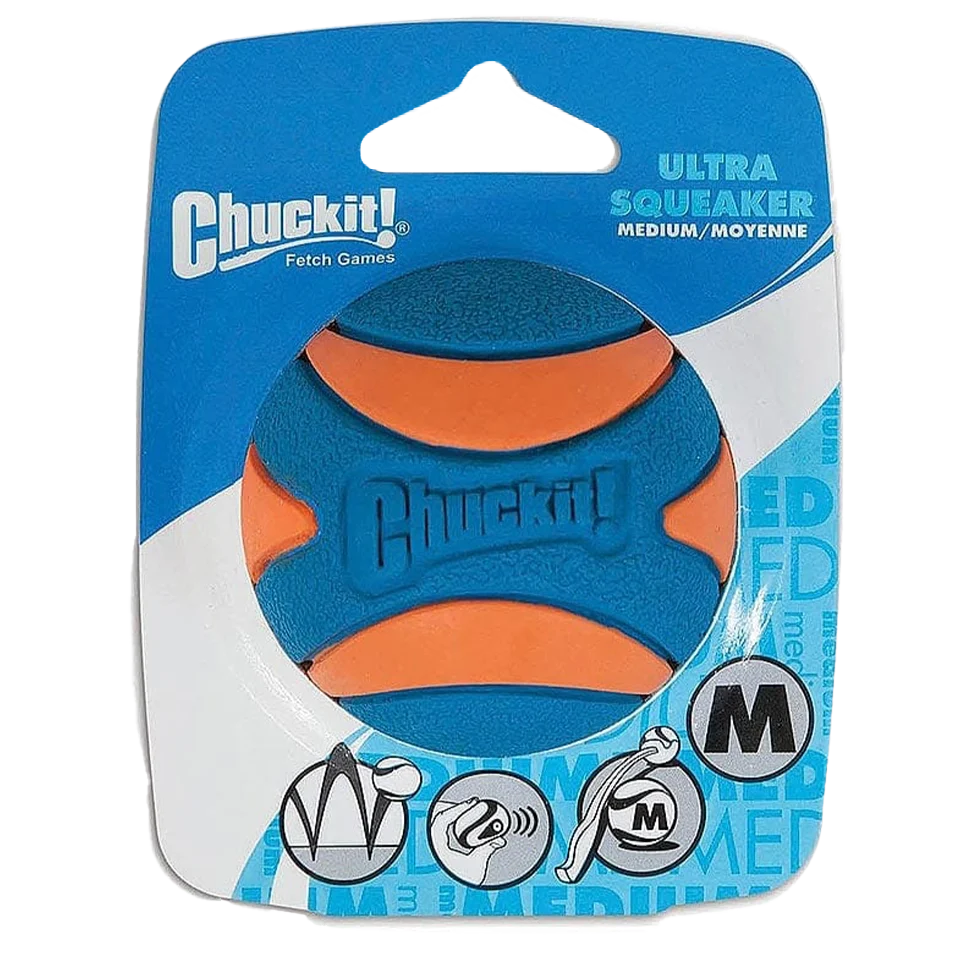 CHUC52068.png Hundeball aus Gummi mit Quietscher M, ø 6 cm, 1 Stück – Chuckit! Ultra Squeaker Ball – Bild 1