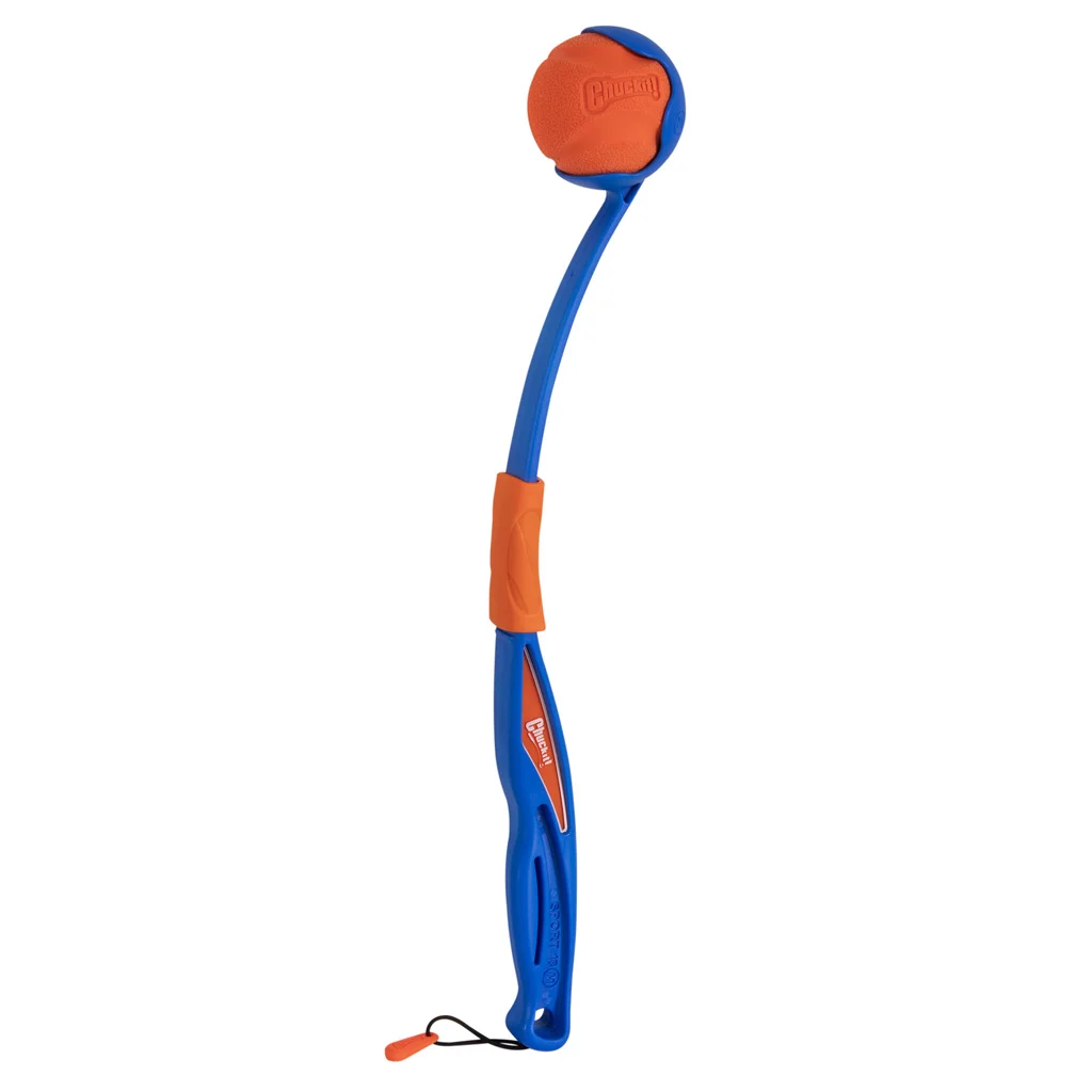 CHUC60116.jpg Ballwerfer mit Gummiball, zusammenklappbar, 46 cm ausgeklappt – Chuckit! Fetch & Fold Launcher Mini – Bild 1