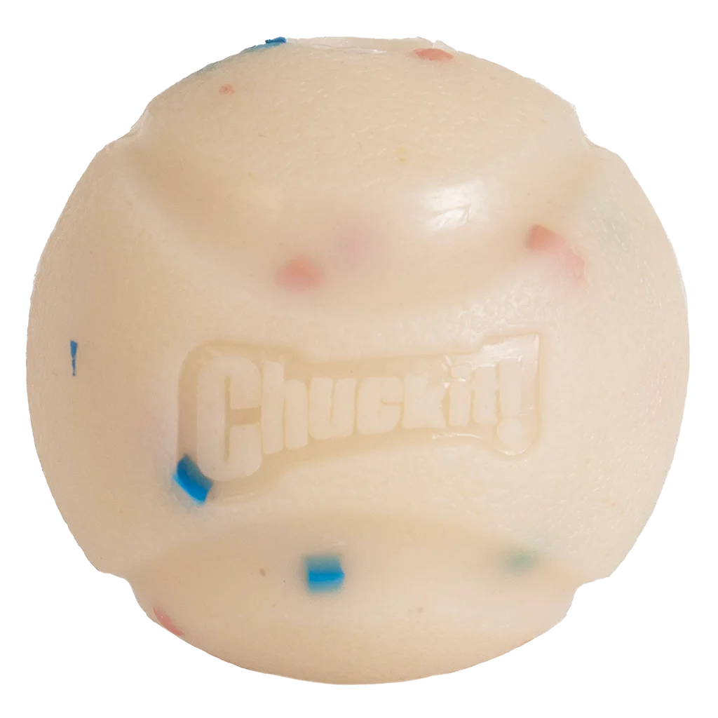 Hundeball mit Vanilleduft, M 6 cm – Chuckit! Birthday Fetch Ball – Bild 3