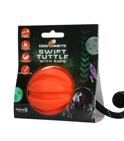 Hunde Ball mit Seil in Orange – Dog Comets Swift Tuttle