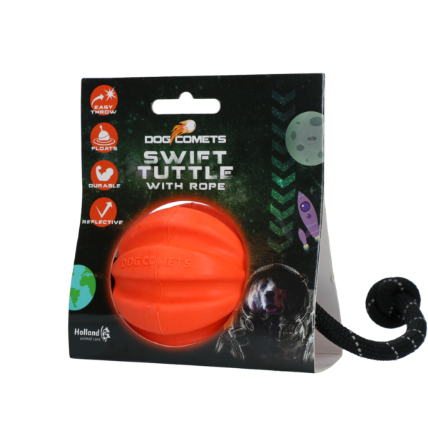 Hunde Ball mit Seil in Orange – Dog Comets Swift Tuttle