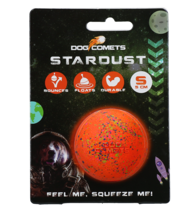 Gummiball für Hunde, Orange, S, 5 cm – Dog Comets Stardust