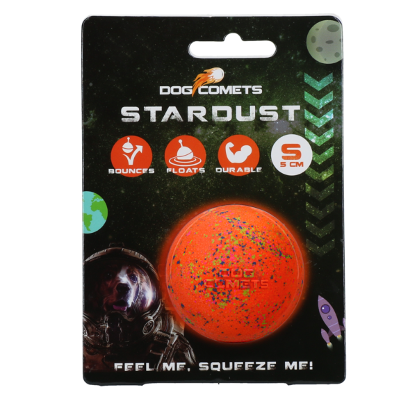 Gummiball für Hunde, Orange, S, 5 cm – Dog Comets Stardust