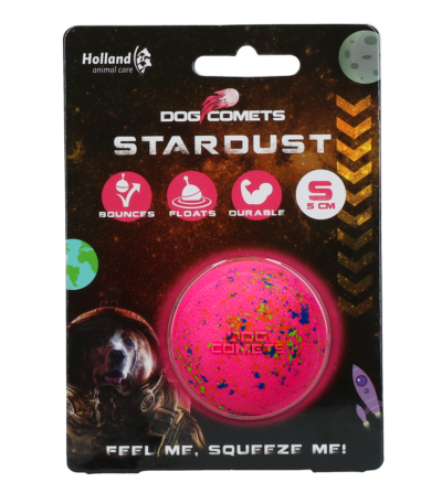 Gummiball für Hunde, Rosa, S, 5 cm – Dog Comets Stardust