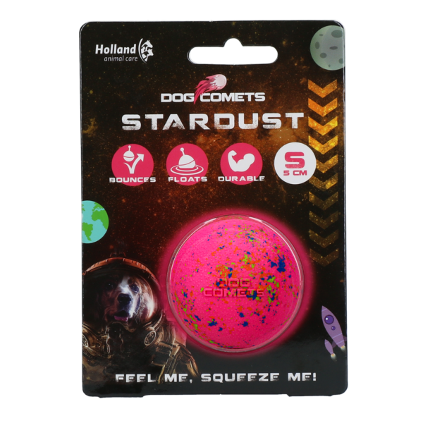 Gummiball für Hunde, Rosa, S, 5 cm – Dog Comets Stardust