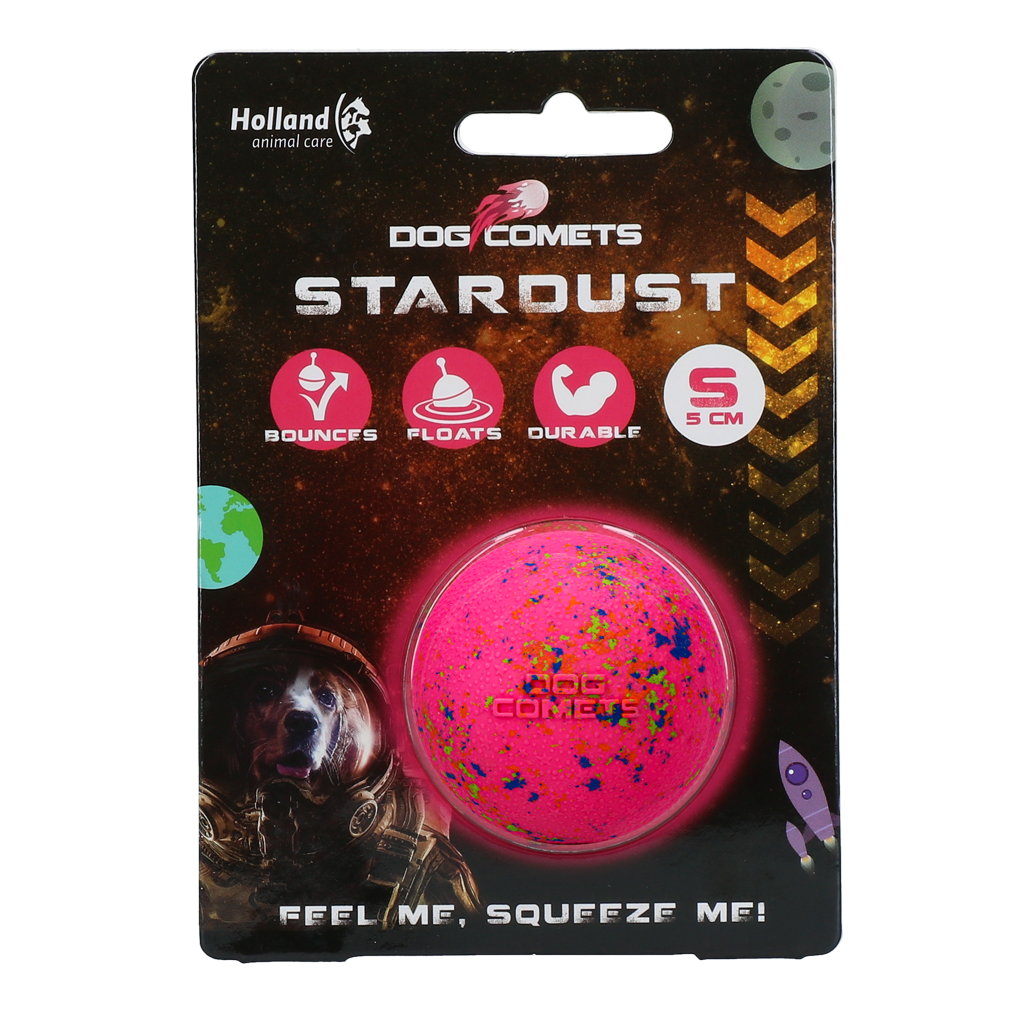 Hondenbal van Rubber, Roze S, 5 cm – Dog Comets Stardust Gummiball für Hunde, Rosa, S, 5 cm – Dog Comets Stardust