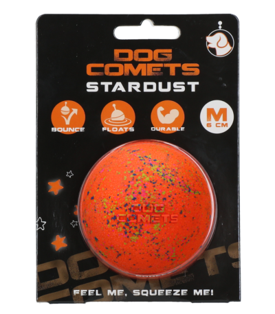 Hundeball aus Gummi M, 6 cm, Orange – Dog Comets Stardust