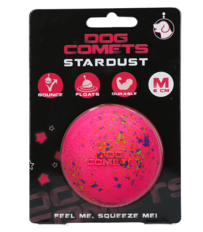 Hundeball aus Gummi, Rosa M, 6 cm – Dog Comets Stardust