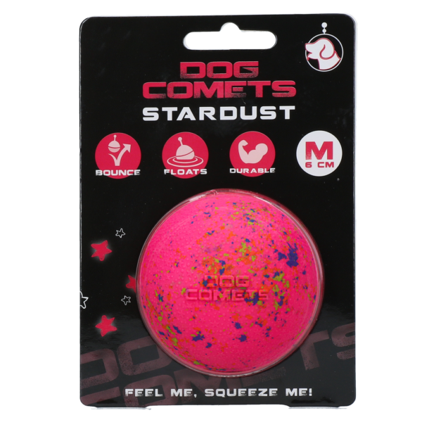Hundeball aus Gummi, Rosa M, 6 cm – Dog Comets Stardust