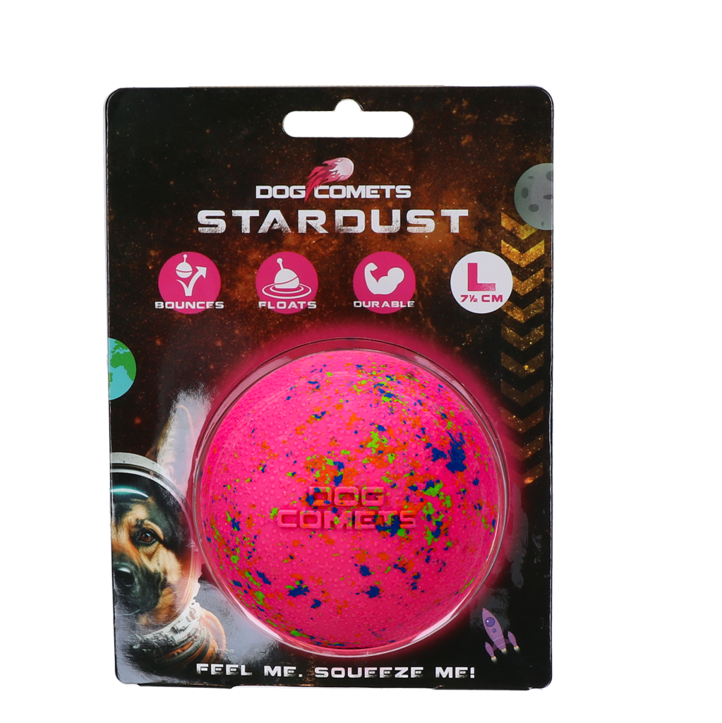 Hondenbal van Rubber, Roze L, 7,5 cm – Dog Comets Stardust Hundeball aus Gummi, Rosa L, 7,5 cm – Dog Comets Stardust