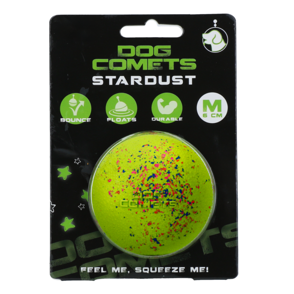 Hundeball aus Gummi M, 6 cm, Grün – Dog Comets Stardust