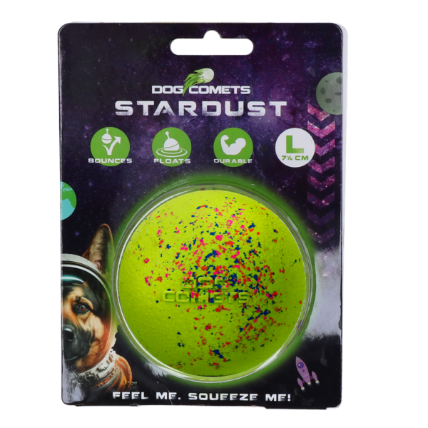 Hundeball aus Gummi L, 7,5 cm, Grün – Dog Comets Stardust
