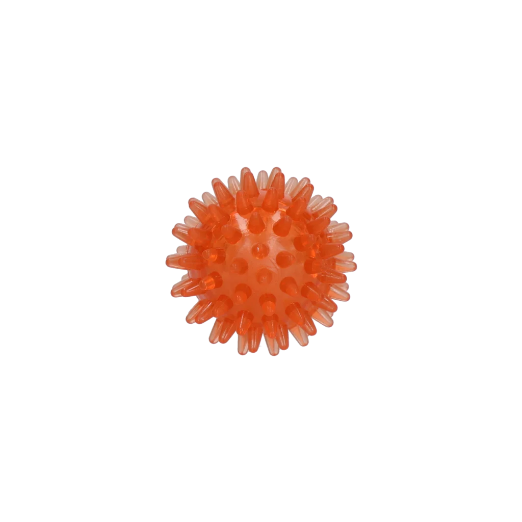 Hundeball mit Noppen und Quietscher, S 5 cm, Orange – Dog Comets Exoplanet – Bild 2