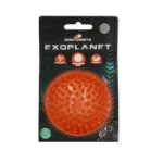 Hundeball mit Noppen und Quietscher, M 8 cm, Orange – Dog Comets Exoplanet