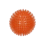 Hundeball mit Noppen und Quietscher, M 8 cm, Orange – Dog Comets Exoplanet – Bild 2