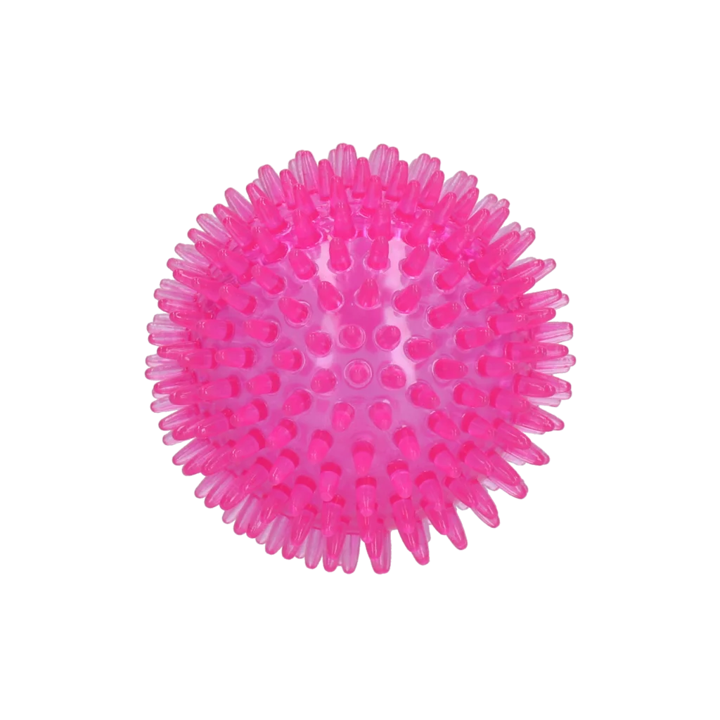 Hundeball mit Stacheln und Quietsche, M 8 cm, Rosa – Dog Comets Exoplanet – Bild 2