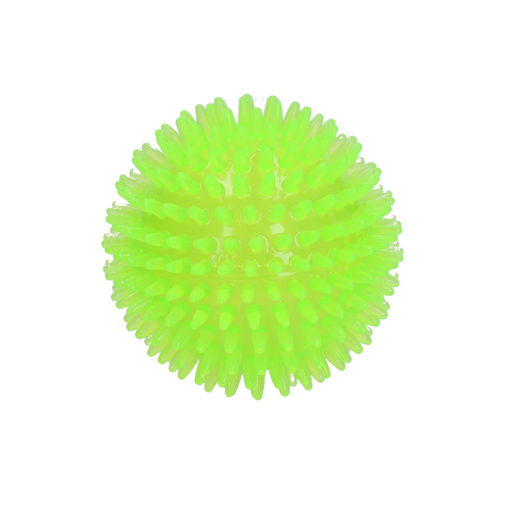Hundeball mit Noppen und Quietscher, M 8 cm, Grün – Dog Comets Exoplanet – Bild 2