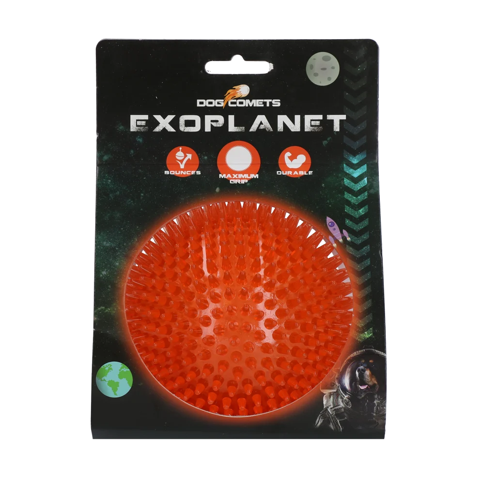 Igelball für Hunde mit Quietsche, Orange L, 10,5 cm – Dog Comets Exoplanet – Bild 1