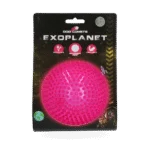 Hundeball mit Noppen und Quietscher, L 10,5 cm, Rosa – Dog Comets Exoplanet