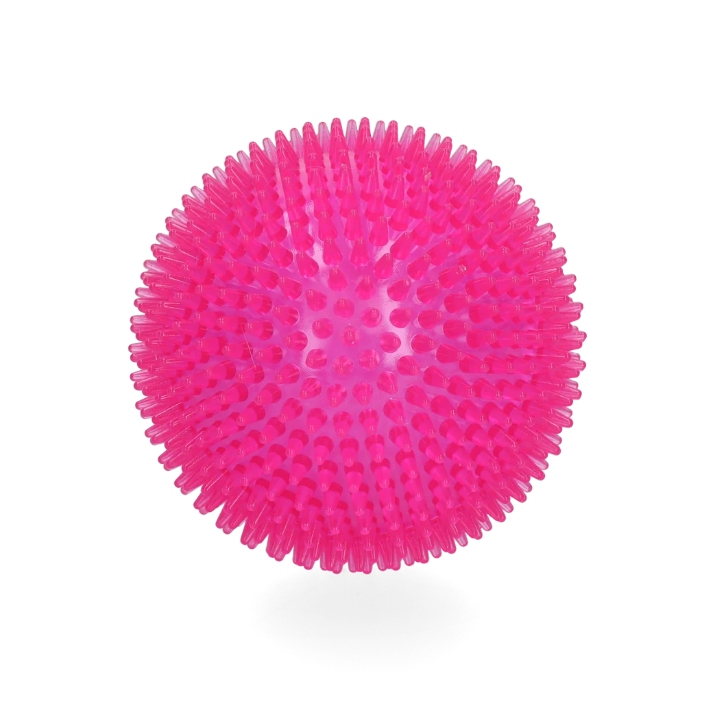 Hundeball mit Noppen und Quietscher, L 10,5 cm, Rosa – Dog Comets Exoplanet – Bild 2