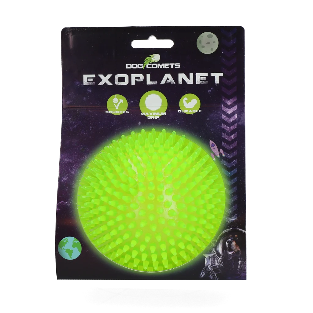 Igelball für Hunde mit Quietscher, Grün L, 10,5 cm – Dog Comets Exoplanet – Bild 1