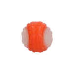 Hundeball mit Leuchtelement und Quietscher S, 5 cm, Orange – Dog Comets Glow In The Dark Moon Ball – Bild 3