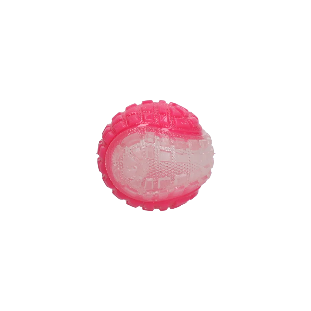 Hundeball mit Leuchtelement und Quietscher S, 5 cm, Rosa – Dog Comets Glow In The Dark Moon Bal – Bild 2