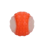 Leuchtender Hundeball mit Quietscher, M 7,5 cm, Orange – Dog Comets Glow In The Dark Moon Ball – Bild 3