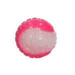 Hundeball mit leuchtendem Teil und Quietscher M, 7,5 cm, Pink – Dog Comets Glow In The Dark Moon Ball – Bild 2