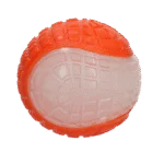 Leuchtender Hundeball mit Quietscher, L 10 cm, Orange – Dog Comets Glow In The Dark Moon Ball – Bild 2